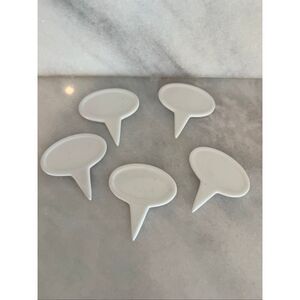 Crate & Barrel Home Porcelain Reusable Cheese Markers 6-Pc Set White OS